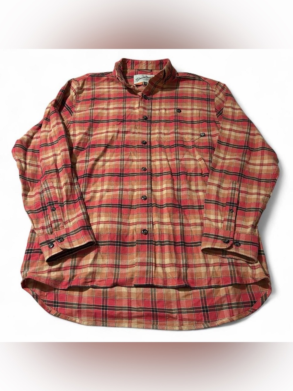 Men’s Duck Camp Plaid Flannel Shirt Size Medium